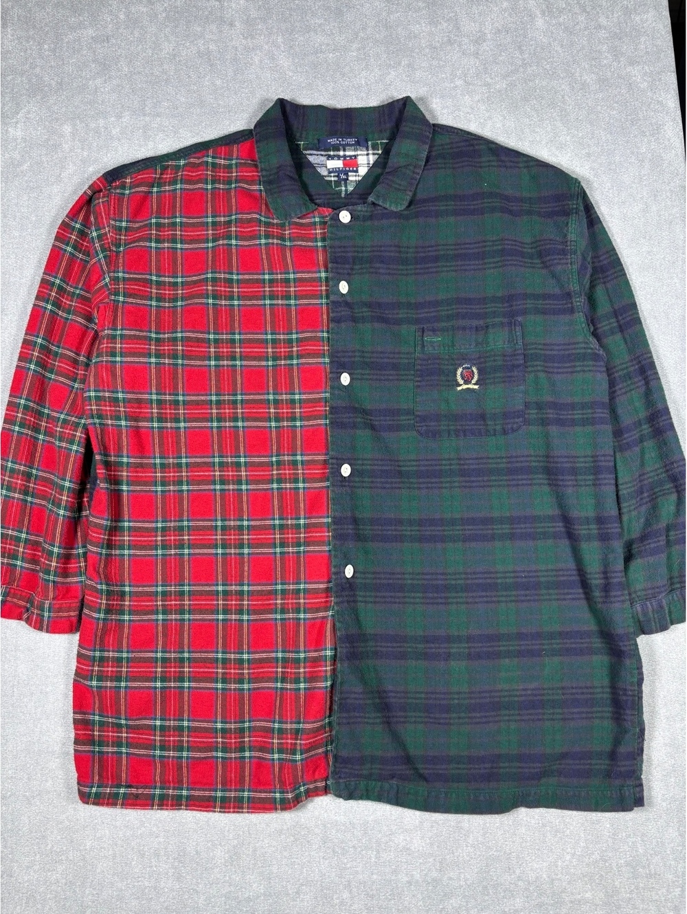 Tommy Hilfiger Vintage 90’s Patchwork Plaid Button Down Shirt L/XL